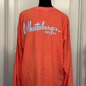 Whataburger Comfort Colors Long Sleeve Pocket Tee – Coral – XL